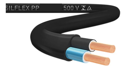 Cabo Silflex Pp 500v 2x1,0mm Preto 100 Metros Preto