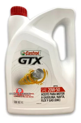 Aceite Mineral Castrol Gtx 20w50 X 4 Litros