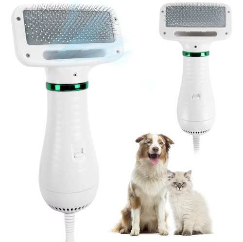 Secador C/ Cepillo De Pelo Para Perros Y Gatos- Blanco