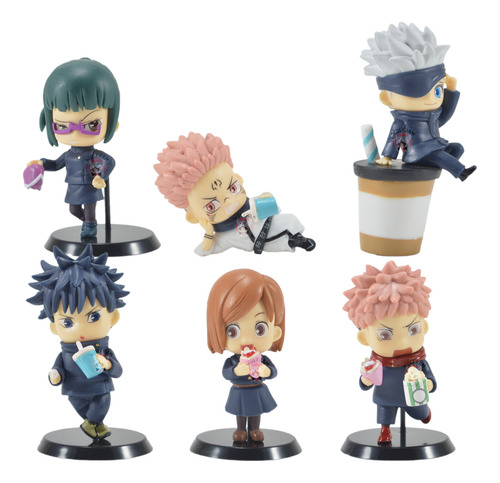 Figura Muñeco Jujutsu Kaisen Chibi Gojo Itadori Maki X6u