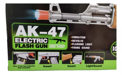 Brinquedo Metralhadora Ak 47 Som Luz Vibra Grande 69 Cm - Escorrega o Preço