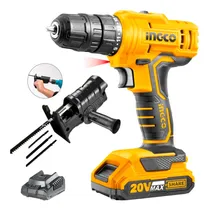 Comprar Taladro Atornillador Ingco 20v + Adaptador Caladora 