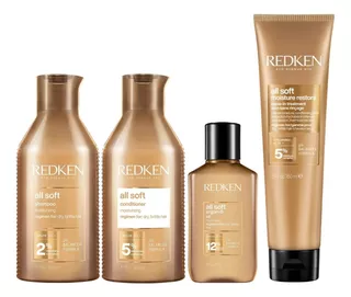 Shampoo 300ml+ Condition + Mascarilla+ Crema Redken All Soft