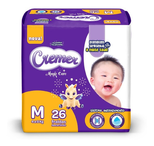 Imagem 2 de 5 de Kit Fralda Cremer Jumbo M 208 Unidades