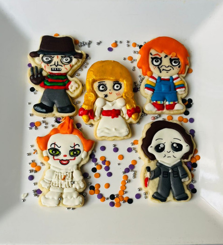 Galletitas Halloween Personajes, Freddy, Chuky, Etc.