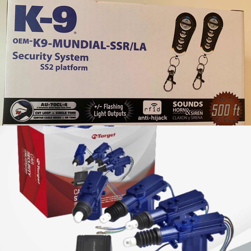 Kit Alarma K-9 + Cierre Centralizado 4 Puertas Vehículos