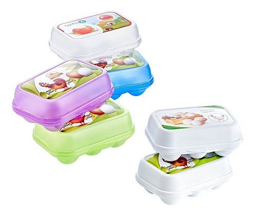 Set 3 Hueveras Caja Organizadora De 6 Huevos Plástico