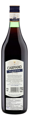 Vermut Rosso Carpano Clásico Botella 1l