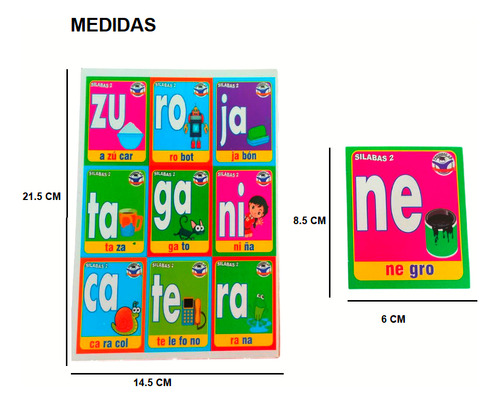 Juego Loterias Silabas Simple Parte 1 Y 2 Didactico Niños X2