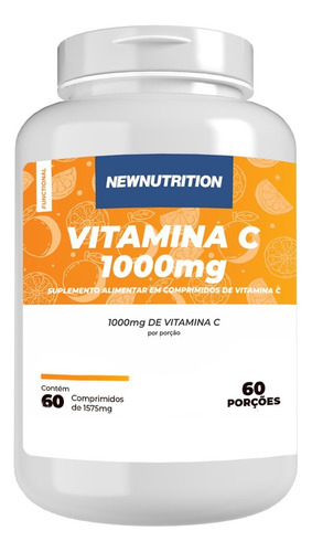 Suplemento em comprimidos Vitamina C 1000mg 60 unidades NewNutrition