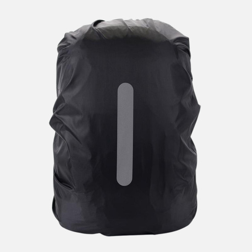Capa De Chuva Mochila 30-45l Impermeável Faixa Refletiva Proteção Viagem Moto Motoboy Resistente Cor Preto Desenho Do Tecido Lisa
