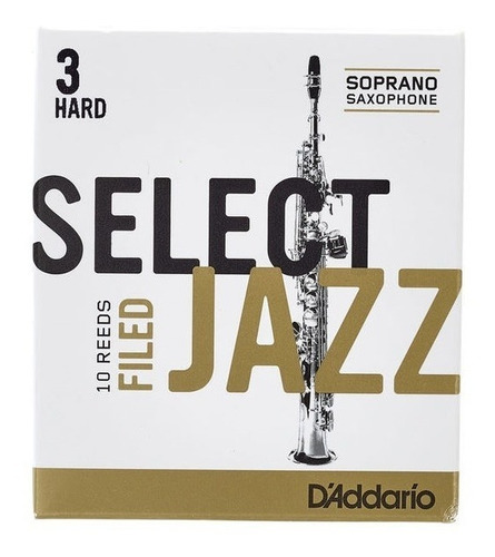 Caixa 10 Palhetas Select Jazz - Filed - Sax Soprano 3 Hard