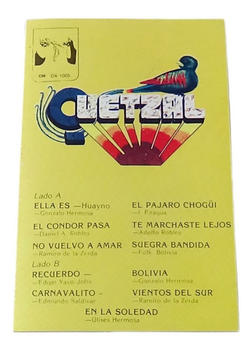 Quetzal Cassette Musica Latinoamericana 1987 Discos Andinos