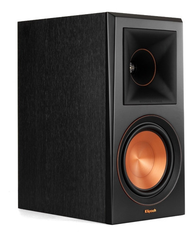 Par de cajas de libros Klipsch Premiere RP-600m, 100 wrms Rev., color oficial: negro, voltaje