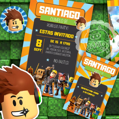 Kit Imprimible Roblox Gamer Editable Cumpleaños