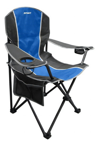 Spinit Director sillón plegable playa camping portavaso color azul/negro