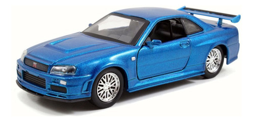 Brians Nissan Skyline Gt-r, Azul - Jada 97185 - Modelo De Co