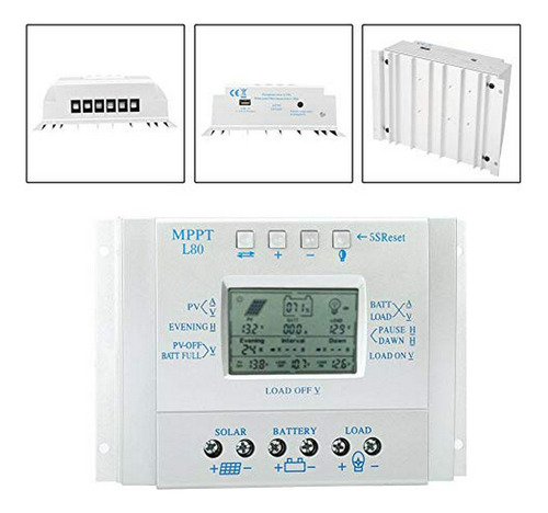 Regulador Solar Mppt 80a, Pantalla Lcd L-80, 12v/24v