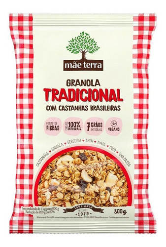 Granola Tradicional Com Castanhas Mãe Terra 800g