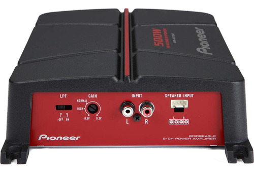 Pioneer Gm-a3702 2-channel Bridgeable Amplifier,black/red