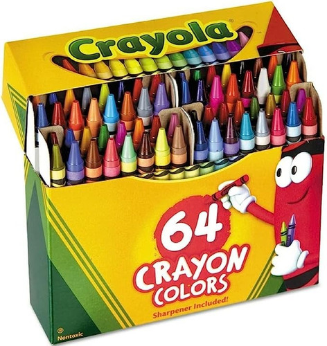 Crayola 64 Crayones Colores Surtidos Con Sacapunta Incluido