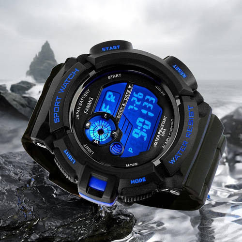Fanmis Reloj Led Militar Digital Multifunción Para Hombre