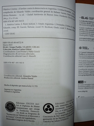 Objetivo Cristina. El Lawfare Contra La Democracia (Usado)
