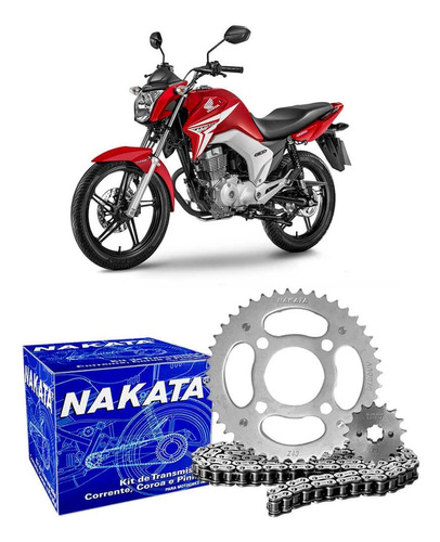 Kit Relação Transmissão Moto Honda Cg 150 2004 A 2015 Nakata