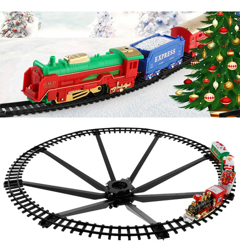 Juego De Trenes Navideños Vagón De Ferrocarril Con Sonido