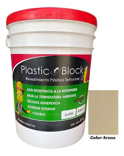 Revestimiento Texturado 30kg Plastic Block Rodillo Arena