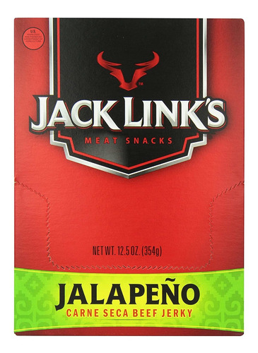 Jack Enlaces Beef Jerky, Jalapeño Carne Seca, 1.25 Onzas (pa