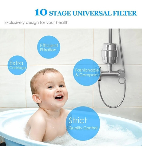 Filtro Purificador Agua Para Ducha Universal Con 2 Repuestos