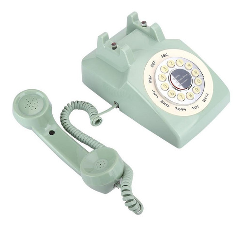 Teléfono Retro, Teléfono De Escritorio Verde Para Uso Domést