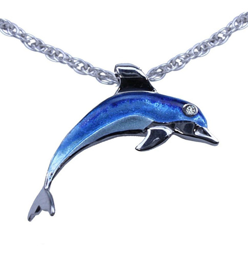 Guy Harvey Colgante De Delfín Esmaltado En Plata De Ley Co.