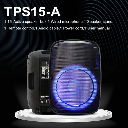 Altavoz Pa Amplificado Tuman Pro 120w Bluetooth 15 Led