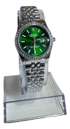 Reloj Rolex Oyster Perpetual Datejust - Diamond Mujer Moda Plateado Plateado Verde Musgo (Reacondicionado)
