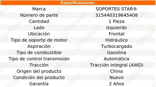 1) Soporte Motor Del Izq 528i Xdrive 2.0l 4 Cil Turbo 12/16