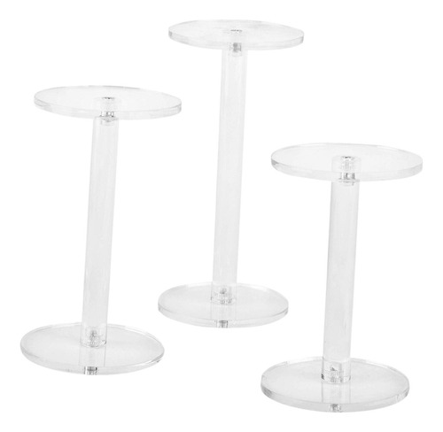 3 Soportes Redondos De Acrílico Para Exhibición De