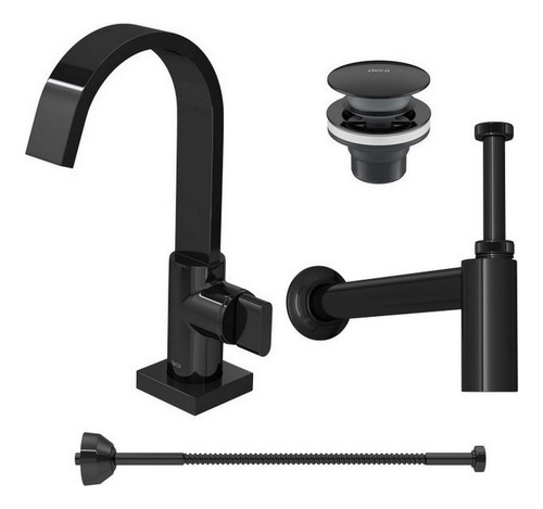 Kit Torneira Polo E 03 Complementos Black Noir Deca