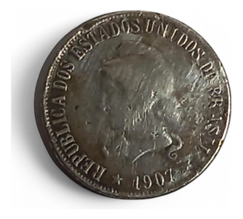 Moeda De Prata 2000 Réis 1907 República 25110 Rrdeco (Usado)