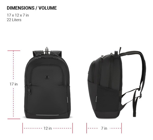 Mochila Swissgear Orientation Negra Para Portátil De 16 PuLG