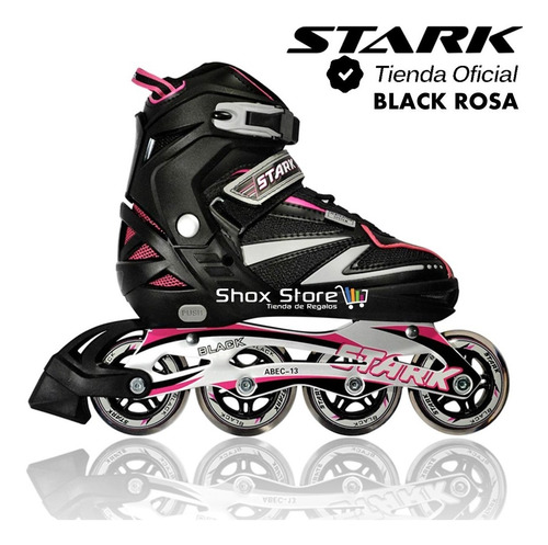 Imagen 2 de 8 de Rollers Profesionales Stark Black Abec Extensibles Aluminio
