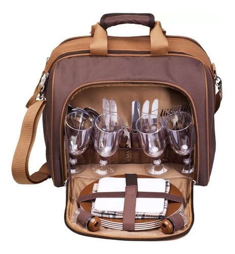 Imagem 3 de 5 de Kit Pic Nic Camping Bolsa Térmica Guepardo 17lts - 4 Pessoas