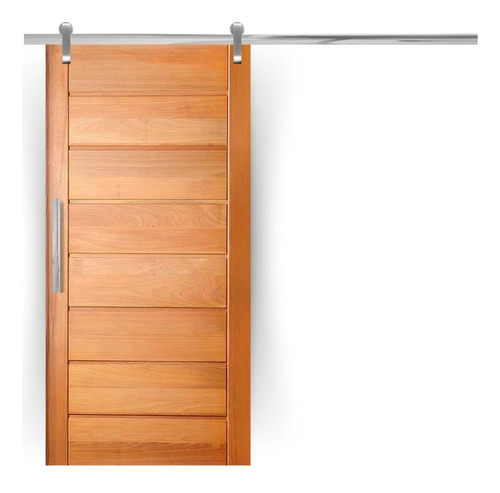 Porta Correr Completa Bbb 92x210 Maciça Tauari Trilho Mapaf