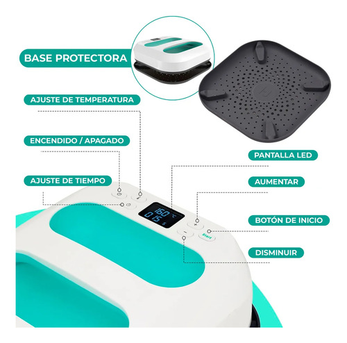 Plancha Multiusos Transfer Sublimación Parche Para Camiseta Blanco/verde