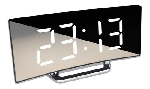 Relógio Curvado Led Digital Espelhado Despertador