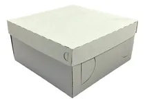 Comprar Caja De Carton Blanca Para Tortas 20x20x10 Cm (12 Und)