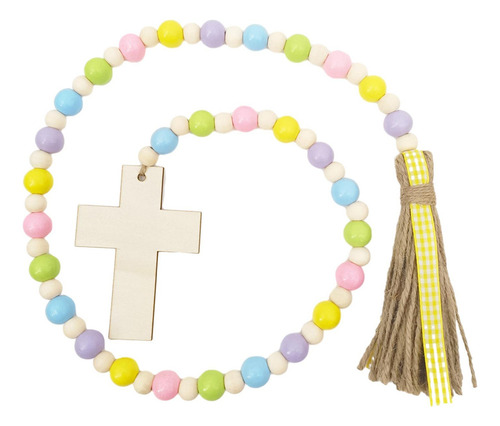 Guirnalda De Cuentas De Madera De Pascua, Decoraciones 99cm