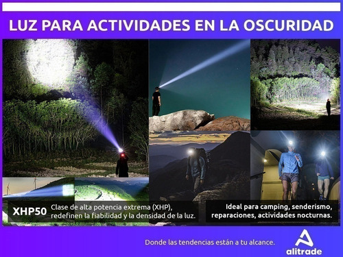 Imagen 3 de 10 de Linterna Minero Led Recargable Usb Vincha Potente 1200 Lum