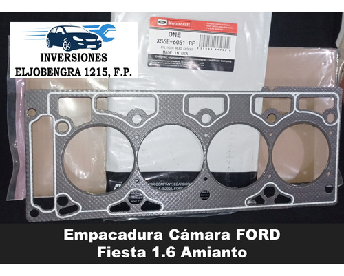 Empacadura Cámara Ford Fiesta 1.6 Amianto